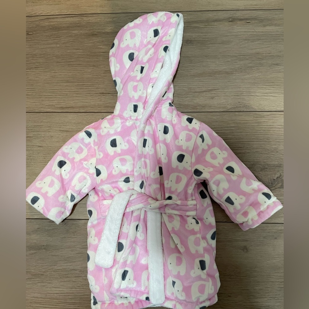 Pink Elephant Baby Robe